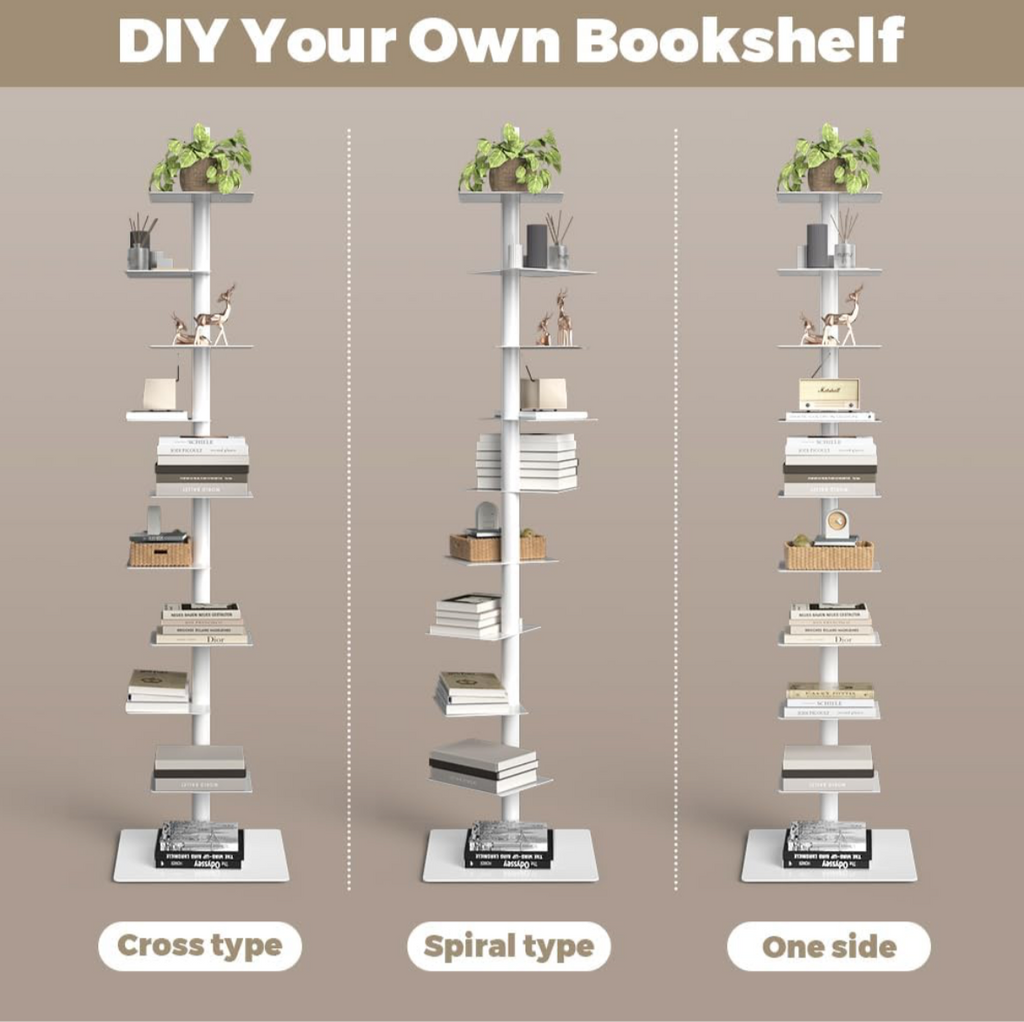9 Tier Vertical Spine Bookshelf/ Story Bookshelf