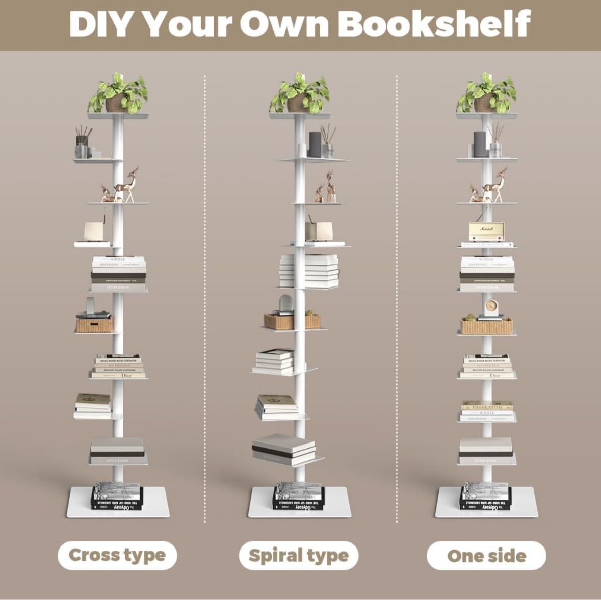 9 Tier Vertical Spine Bookshelf/ Story Bookshelf